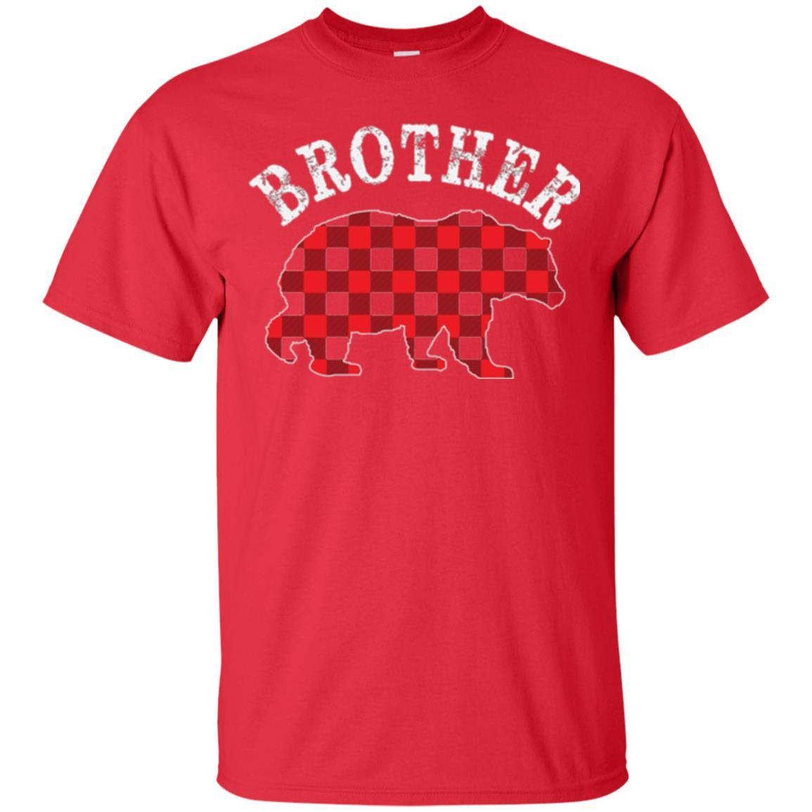 Christmas T-shirt Red Plaid Brother Bear Red