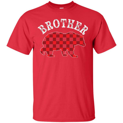 Christmas T-shirt Red Plaid Brother Bear Red