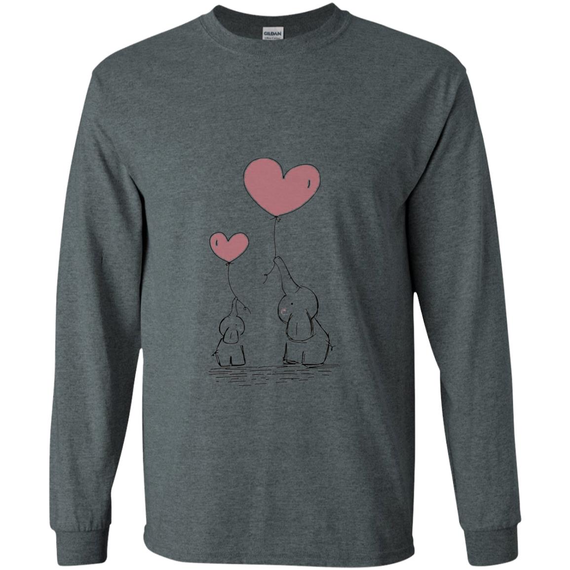 Elephants Mom Heart Balloons Family Shirt Dark Heather
