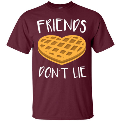 Funny Waffle T-shirt Friends Don_t Lie Maroon