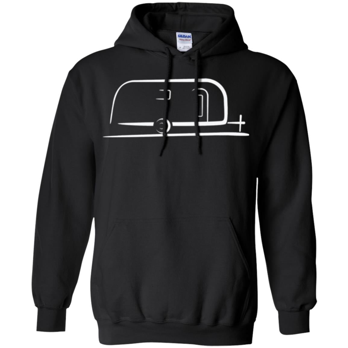 Vintage Airstream Style Streamlined Trailer T-shirt Black