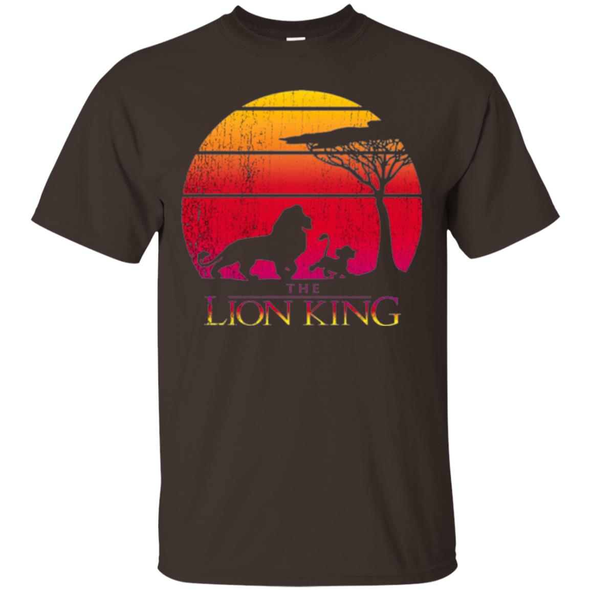 Cartoon T-shirt Lion King Vintage Sunset Dark Chocolate