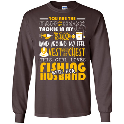 Fishing Lover T-shirt This Girl Loves Fishing With Her Husband Dark Chocolate