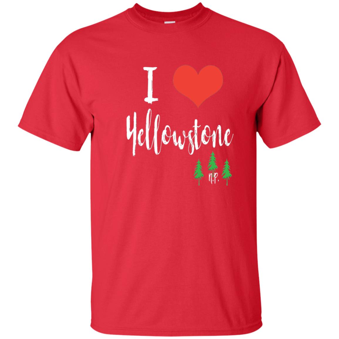 I Love Yellowstone National Park T-shirt Red