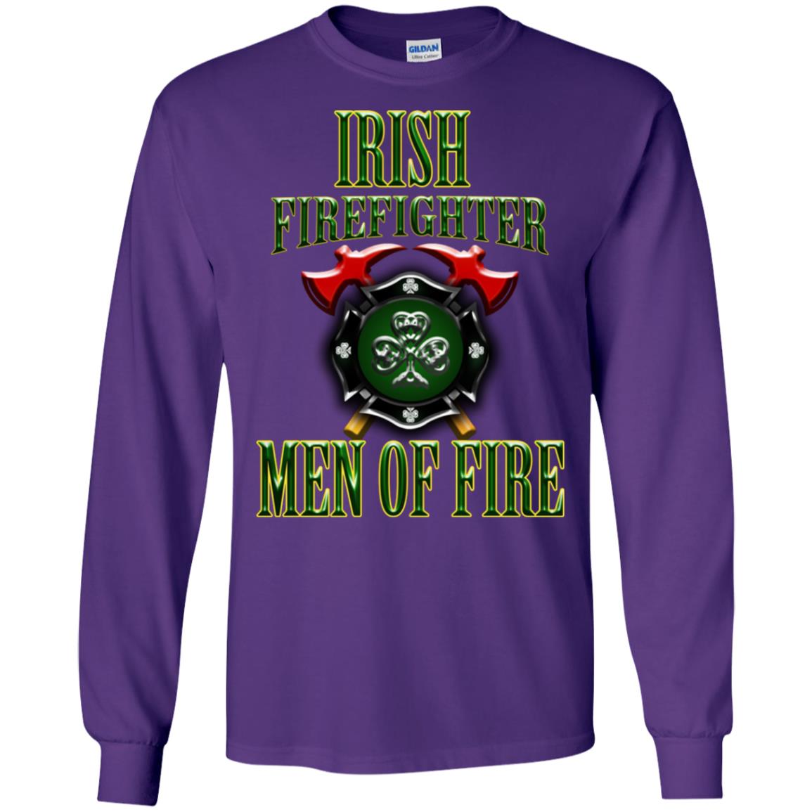 Irsh Firefighter Men Of Fire Irish Fireman Gift Shirt Purple