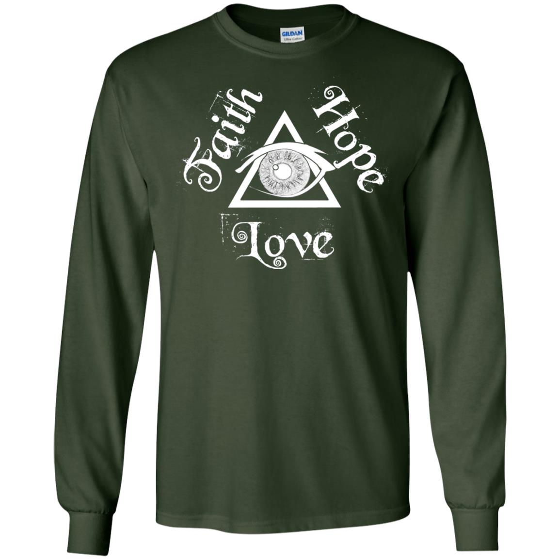 Faith Hope Love Eye Of Providence Esoteric Shirt Forest Green