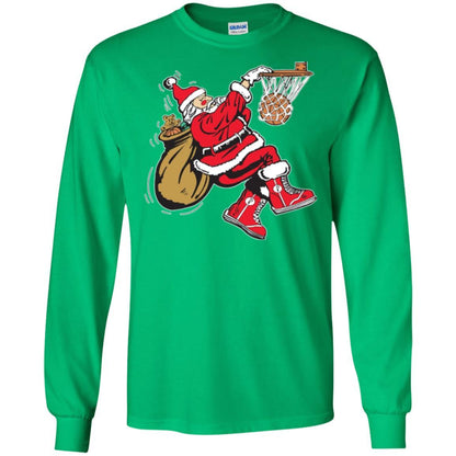 Christmas T-shirt Basketball Santa Claus Irish Green