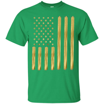Faux Gold Paint American Flag T-shirt Irish Green