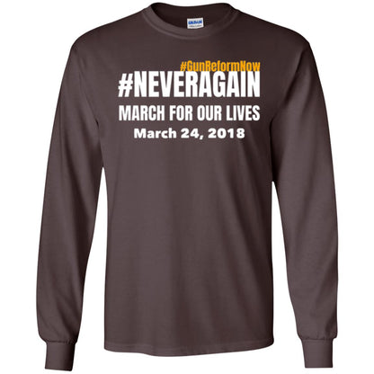 March For Our Lives Never Again Anti Gun T-shirt Dark Chocolate