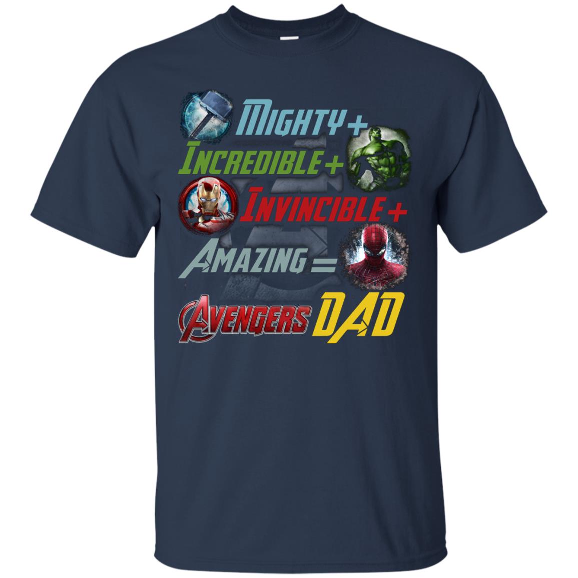 Mighty Incredible Invincible Amazing Dad Movie Fan T-shirt Navy