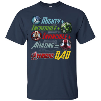 Mighty Incredible Invincible Amazing Dad Movie Fan T-shirt Navy