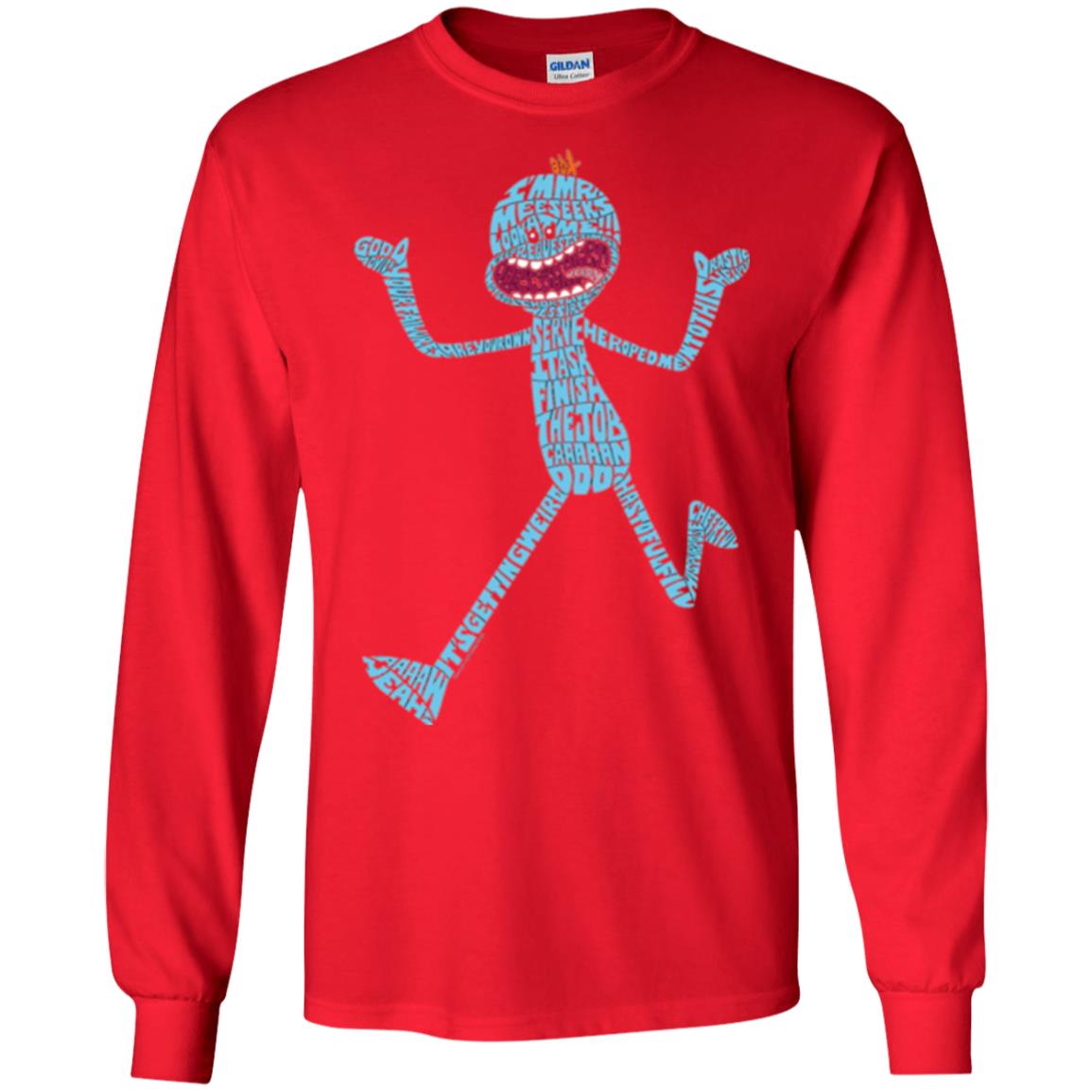 Cartoon T-shirt It_s Mr. Meeseeks Typography Red