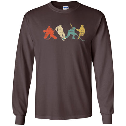 Classic Vintage Style Ice Hockey T-shirt Dark Chocolate