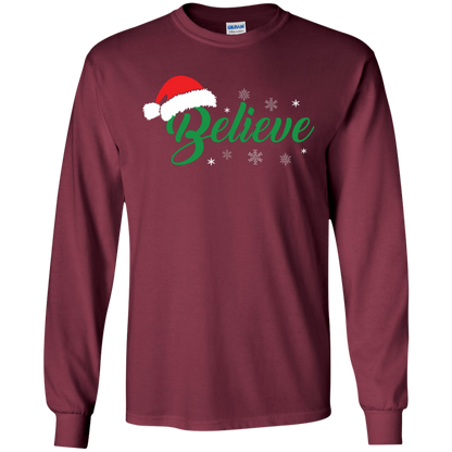 Christmas T-Shirt Believe In Santa Maroon