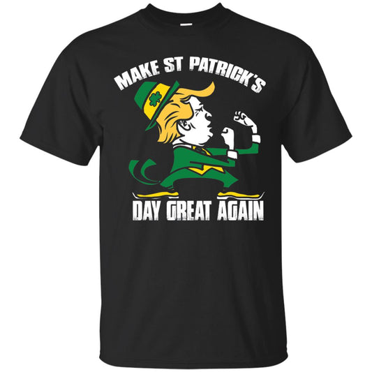 Trump Make St Patricks Day Great Again Funny Trump T-shirt Black