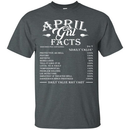 April Girl Facts T-shirt Dark Heather