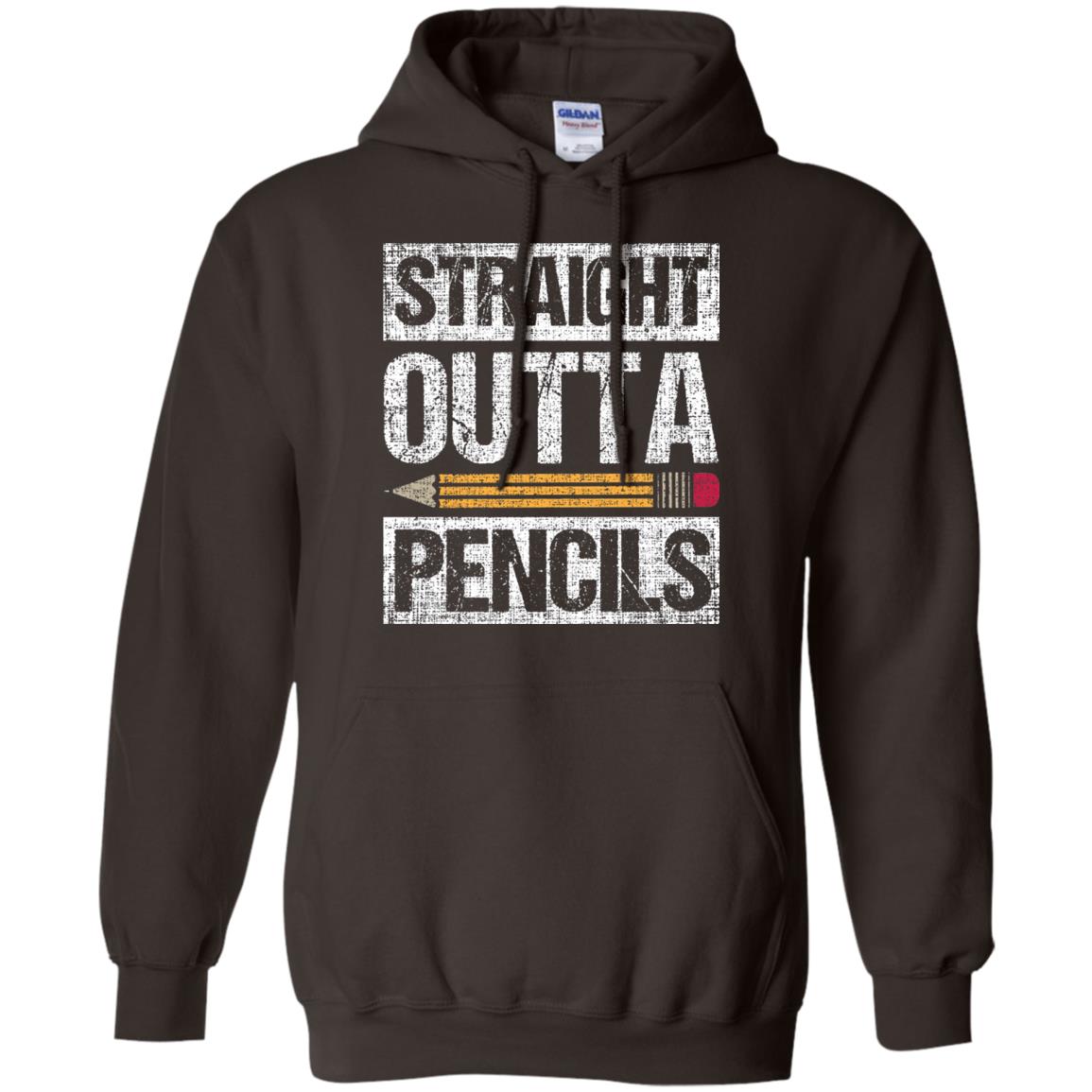 Straight Out Of Pencils Teacher Shirt Dark Chocolate
