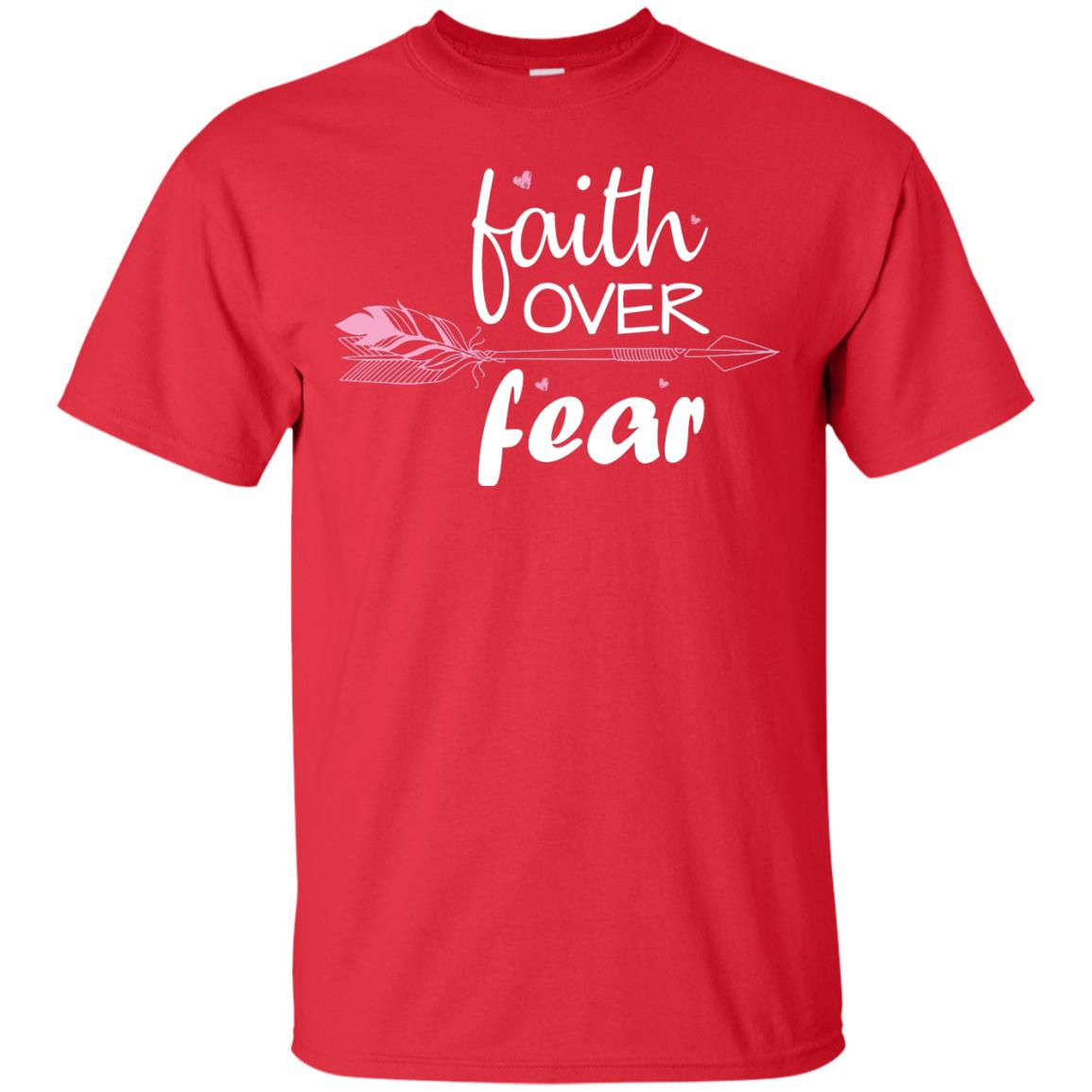 Faith Over Fear Arrow Christian Shirt Red