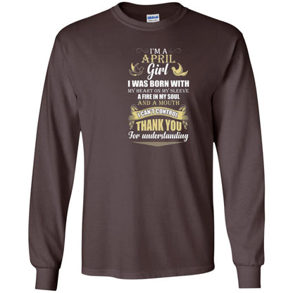 April Birthday Shirt Im A April Girl I Was Born With My Heart Dark Chocolate