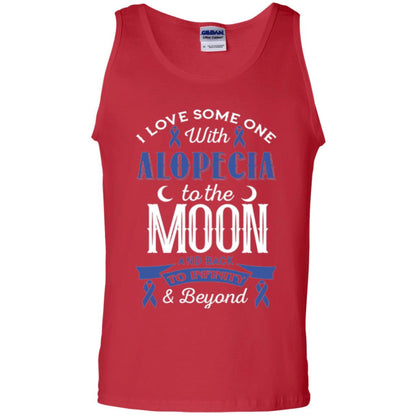 Alopecia Awareness T-shirt Love Someone With Alopecia To The Moon Red