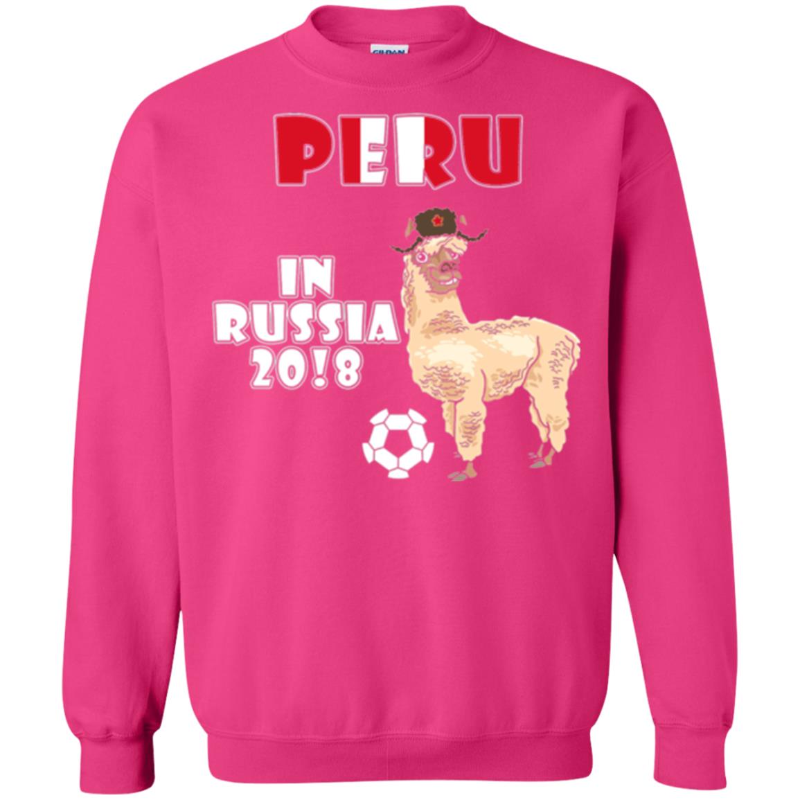 Soccer T-shirt Peru National Team Llama In Russia 2018 Cup Heliconia