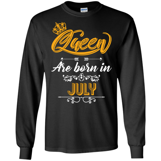Brithday T-Shirt Queen Are Born In July Black