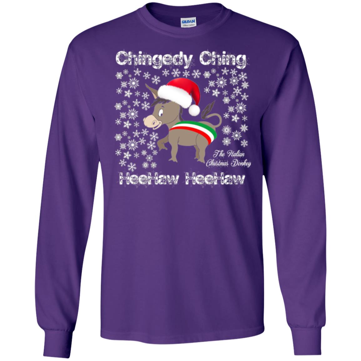 Christmas T-shirt The Italian Christmas Donkey Purple