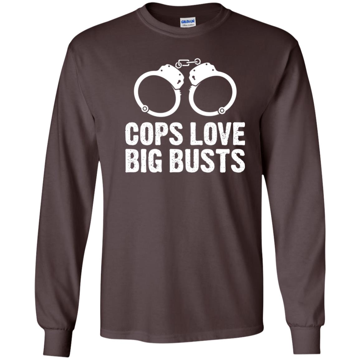 Cops Love Big Busts Usa Police Shirt Dark Chocolate