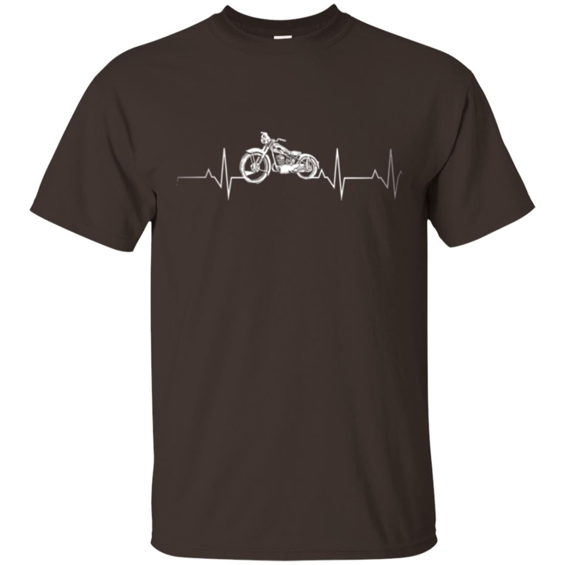 Motorcycle Lover T-shirt Heartbeat Dark Chocolate