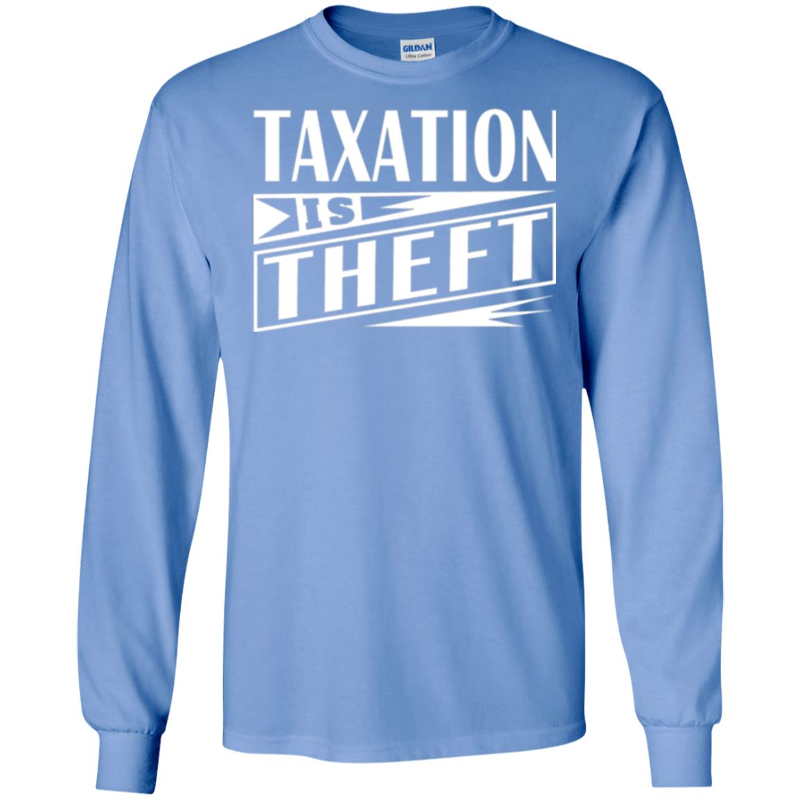 Taxation Is Theft Libertarian Anarchist T-shirt Carolina Blue