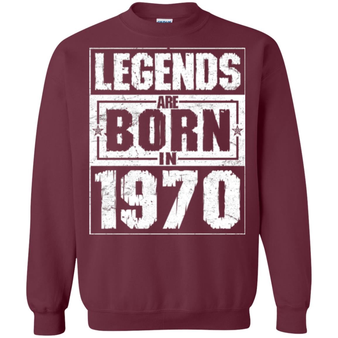 Brithday T-shirt Legends Are Born In 1970 Maroon