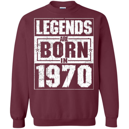 Brithday T-shirt Legends Are Born In 1970 Maroon