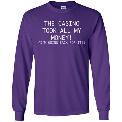 Gambler T-shirt The Casino Took All My Money Purple