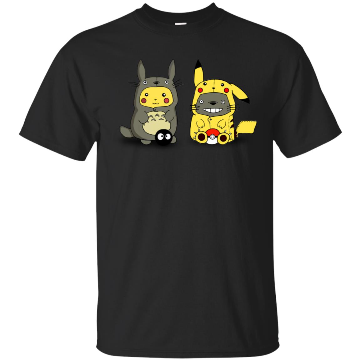 Pikachu Cosplay Totoro And Totoro Cosplay Pikachu T-shirt Black