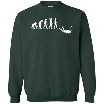 Evolution Of Man Funny Scuba Diving T-shirt Forest Green