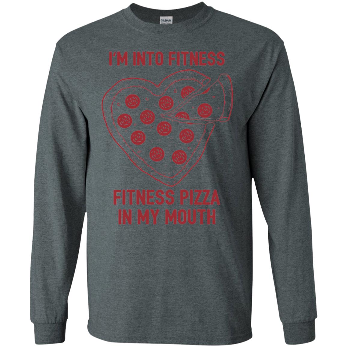 Pizza Lover T-shirt Fitness Pizza In My Mouth Dark Heather