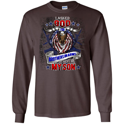 God Sent Me My Veteran Son Daddy T-shirt Dark Chocolate