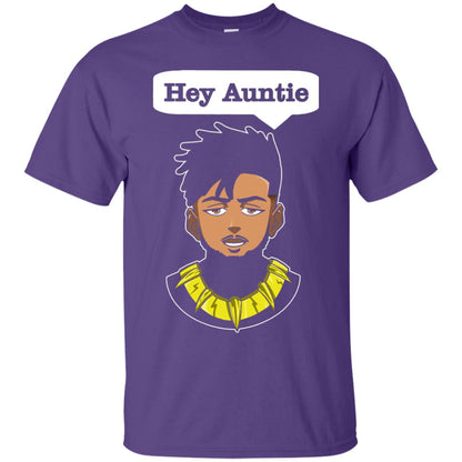 Hey Auntie Funny Saying Shirt For Black Panther Fan Purple