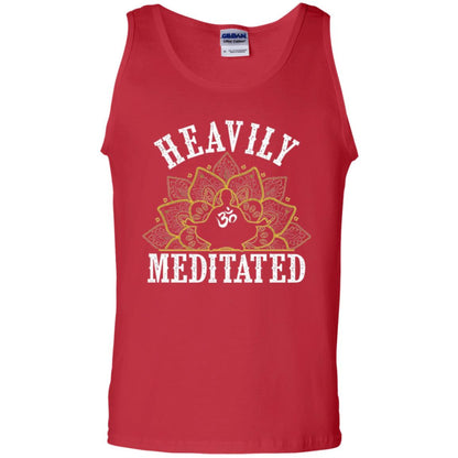 Funny Heavily Meditated Yoga Meditation T-shirt Red