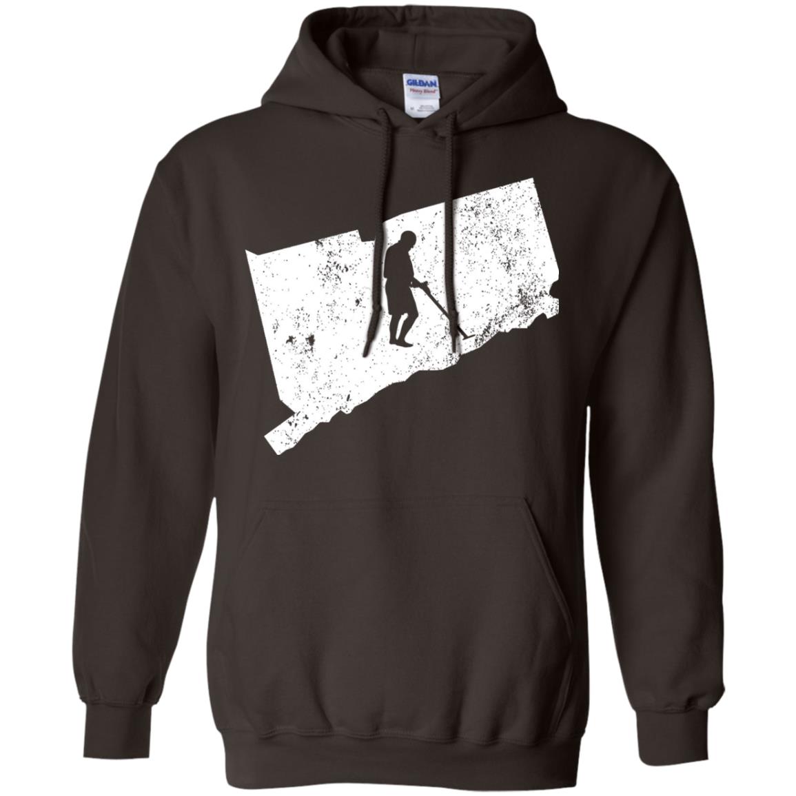 Connecticut Metal Detector Shirt Geocaching Swag Dark Chocolate