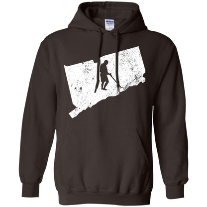 Connecticut Metal Detector Shirt Geocaching Swag Dark Chocolate