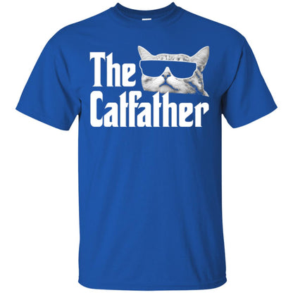 Funny Gift Shirt For Cat Daddy The Catfather T-shirt Royal