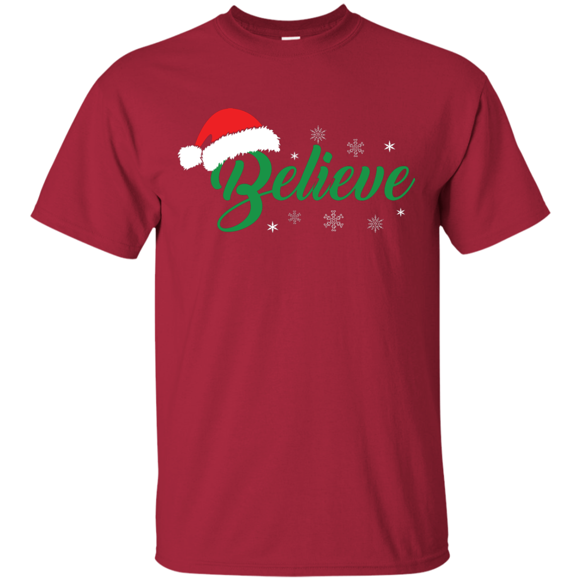 Christmas T-Shirt Believe In Santa Cardinal