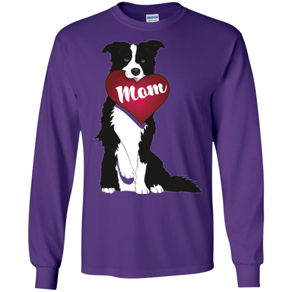 Dog Lover T-sshirt Border Collie Fetching Valentine Heart Purple