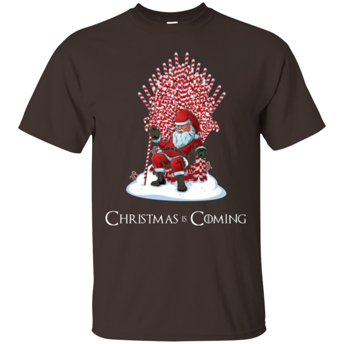 Christmas T-shirt Santa Candy Cane Throne Dark Chocolate