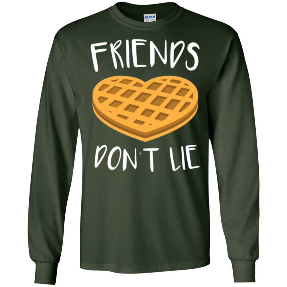 Funny Waffle T-shirt Friends Don_t Lie Forest Green