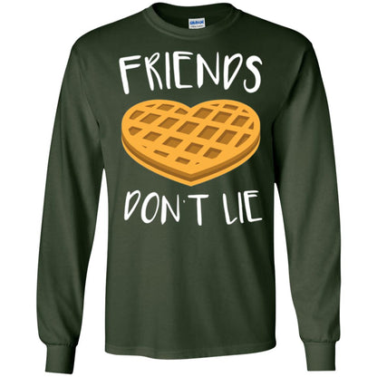 Funny Waffle T-shirt Friends Don_t Lie Forest Green