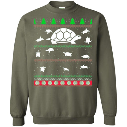 Christmas T-shirt Turtle Lover Merry Christmas Military Green