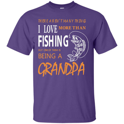 Fishing Buddy Fishing Grandpa T-shirt Love More Than Fishing Purple