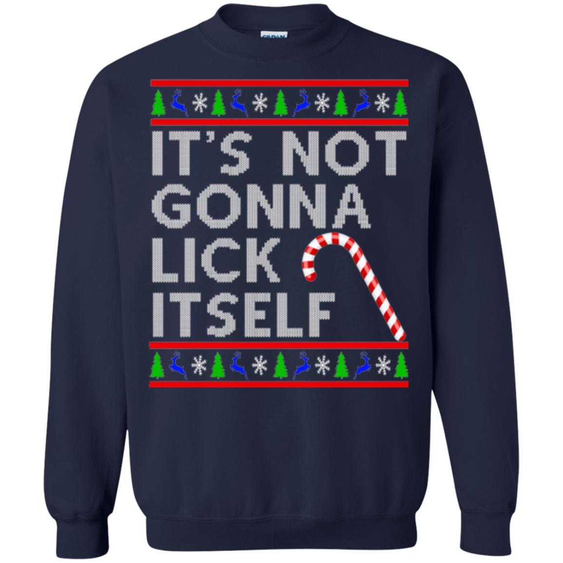 Christmas T-shirt It's Not Gonna Lick Itself Navy